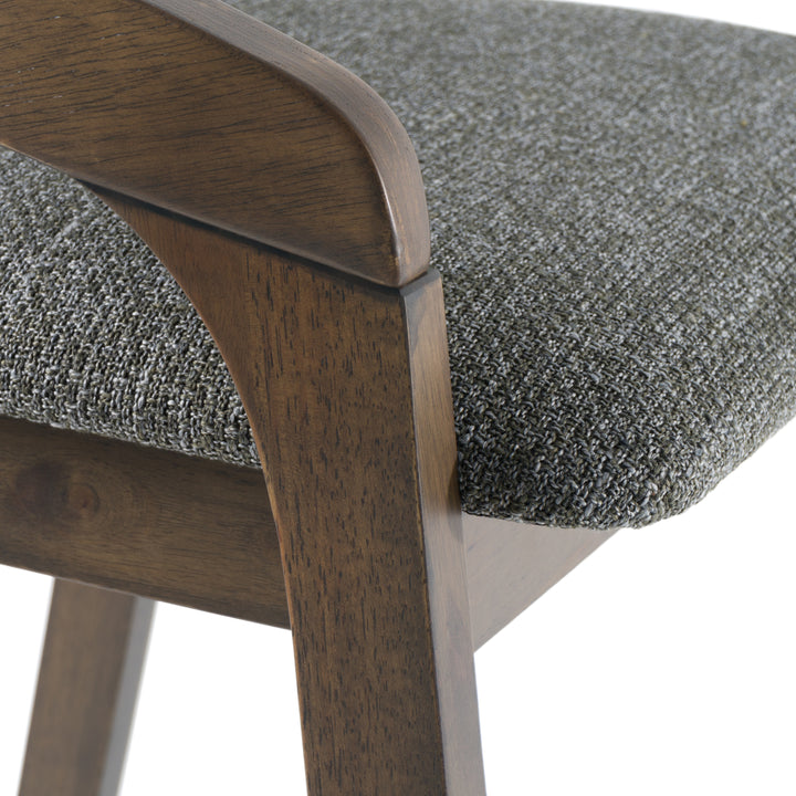 Vougler - Modern Grey Fabric + Wenge Counter Chair (Set of 2)