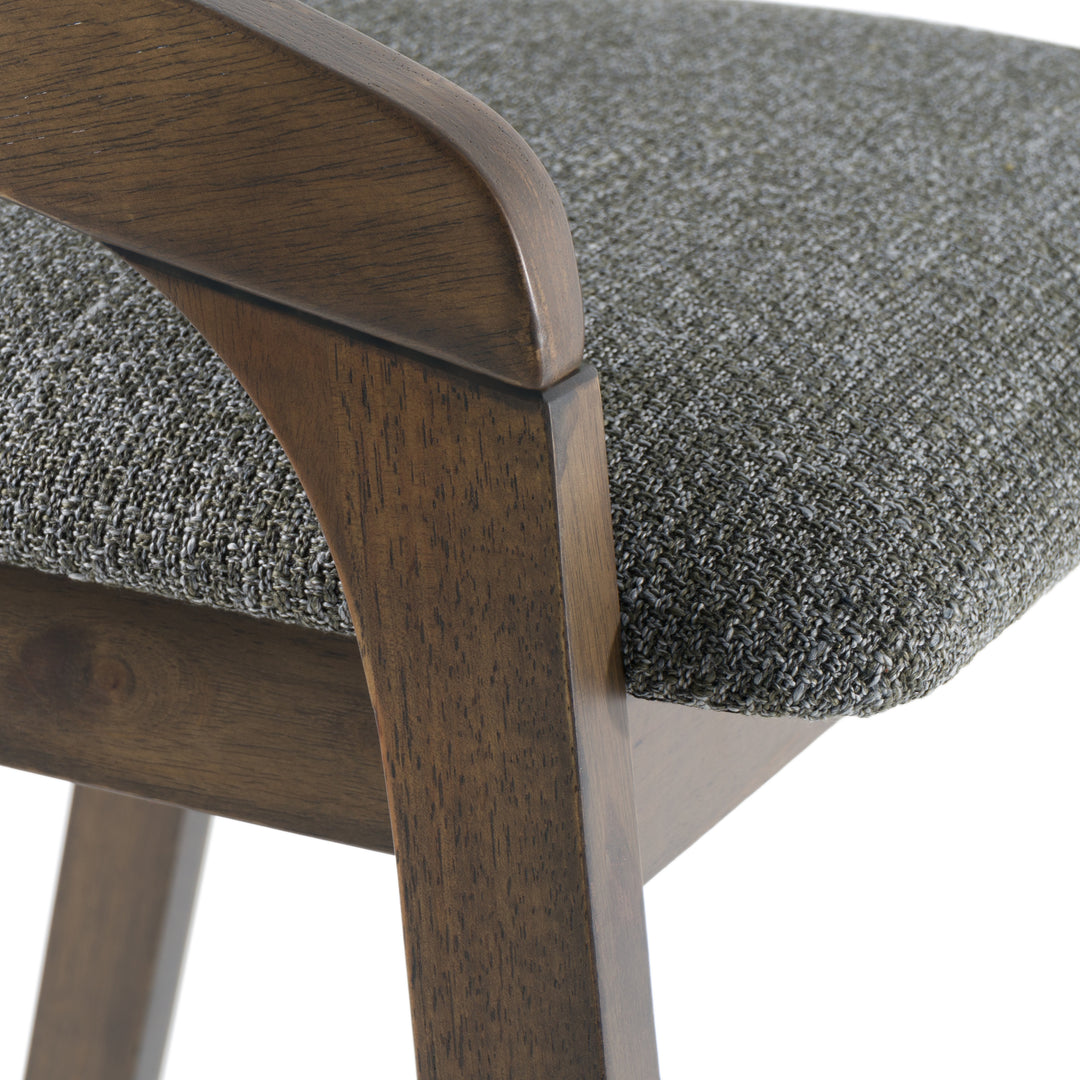 Vougler - Modern Grey Fabric + Wenge Counter Chair (Set of 2)