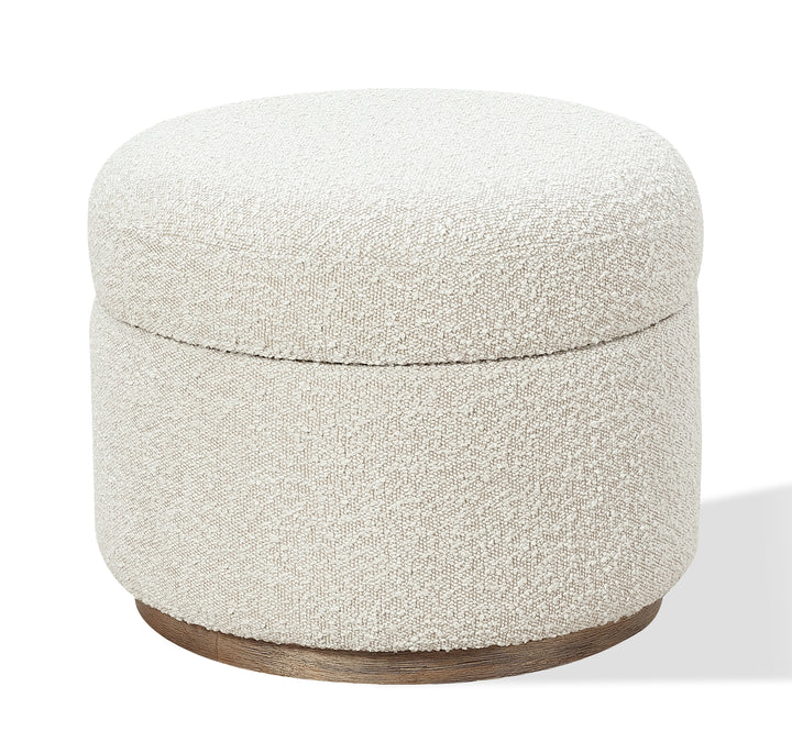 Modus Furniture Mqmy88 Off White Upholstered Storage Ottoman In Ricotta Boucle