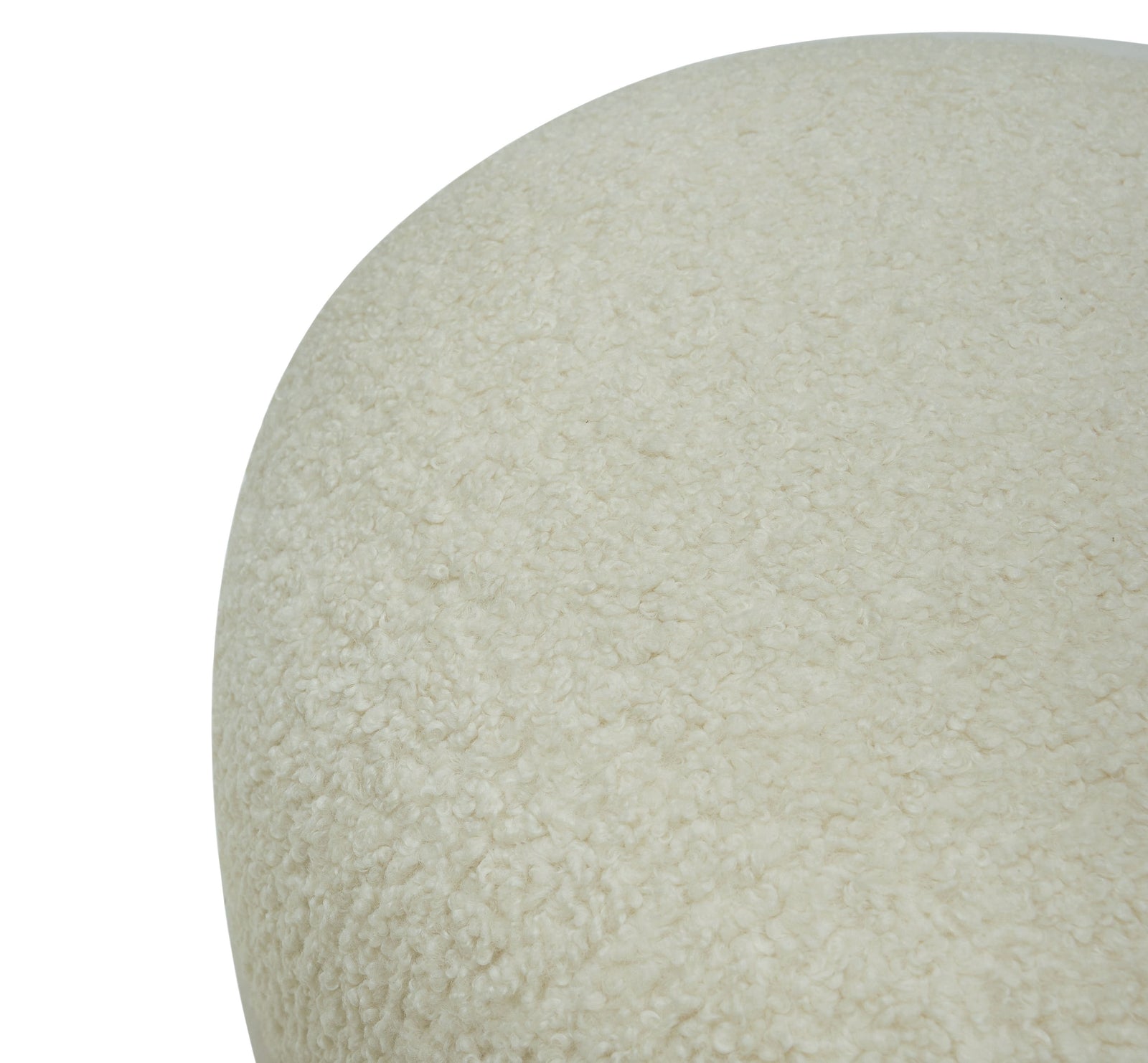 Kael - Contemporary White Sherpa Ottoman