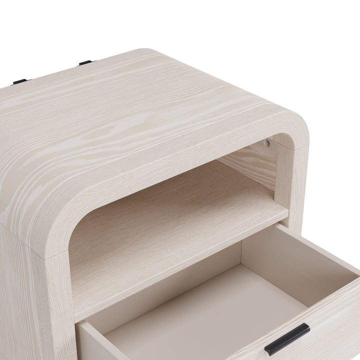 Modus Furniture Nknf81B Drake One Drawer One Shelf Usb Charging Nightstand In Sugar