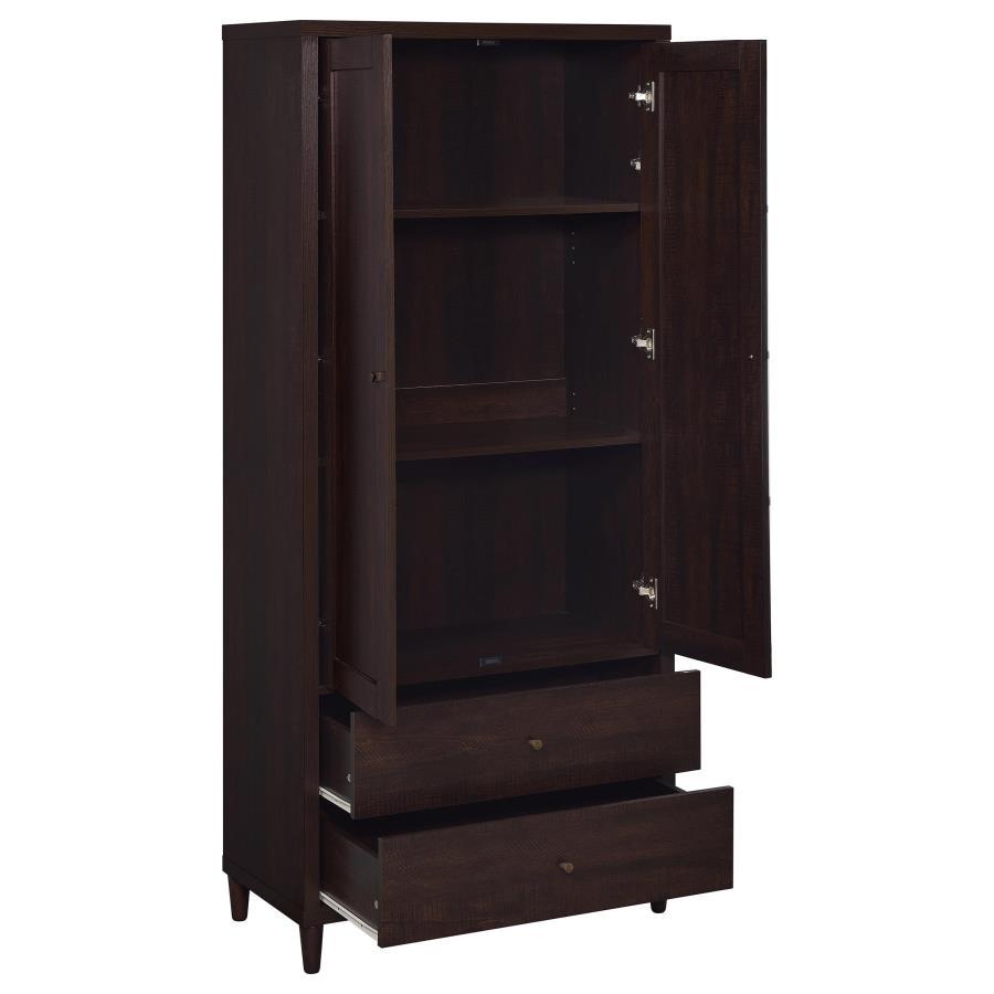 Wadeline - 2 Door Tall Accent Storage Cabinet - Rustic Tobacco Accent Cabinet modern furniture Contempo Furniture