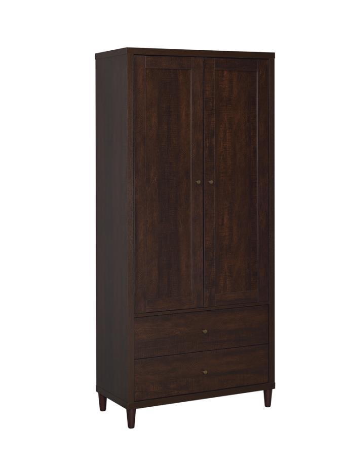 Wadeline - 2 Door Tall Accent Storage Cabinet - Rustic Tobacco Accent Cabinet modern furniture Contempo Furniture