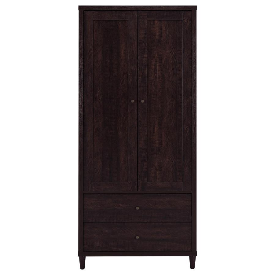 Wadeline - 2 Door Tall Accent Storage Cabinet - Rustic Tobacco Accent Cabinet modern furniture Contempo Furniture