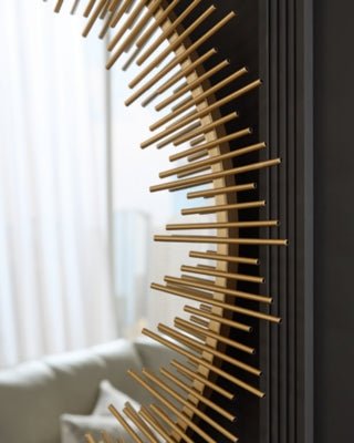 Wainport Accent Mirror - Gold Accent Mirror modern furniture Contempo Furniture