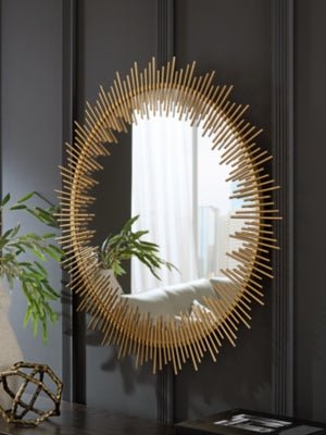Wainport Accent Mirror - Gold Accent Mirror modern furniture Contempo Furniture