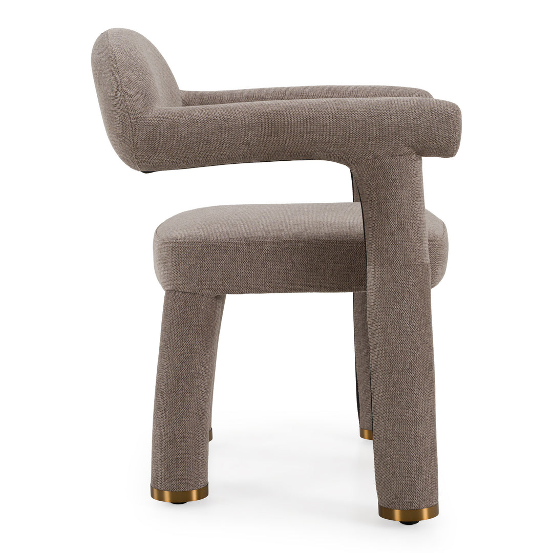 Walbrook - Modern Brown Fabric + Gold Dining Chair