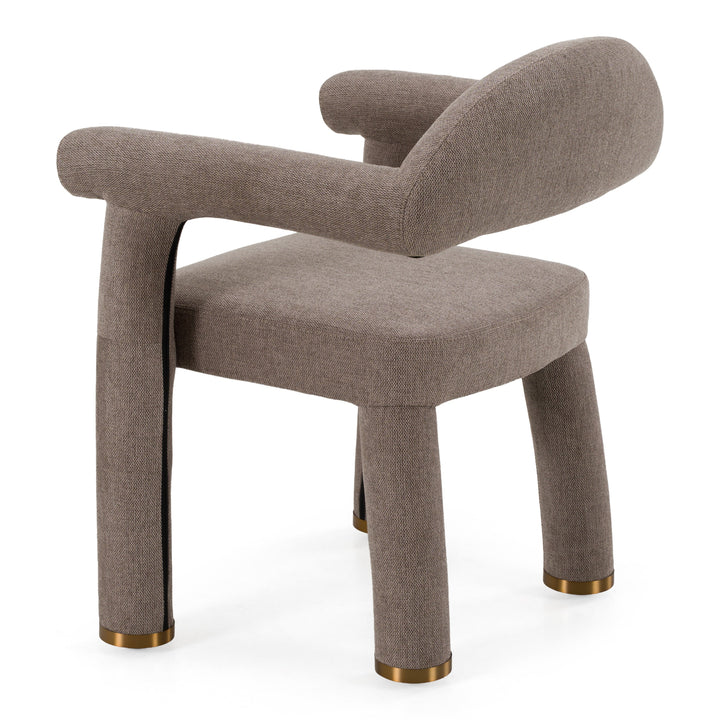 Walbrook - Modern Brown Fabric + Gold Dining Chair
