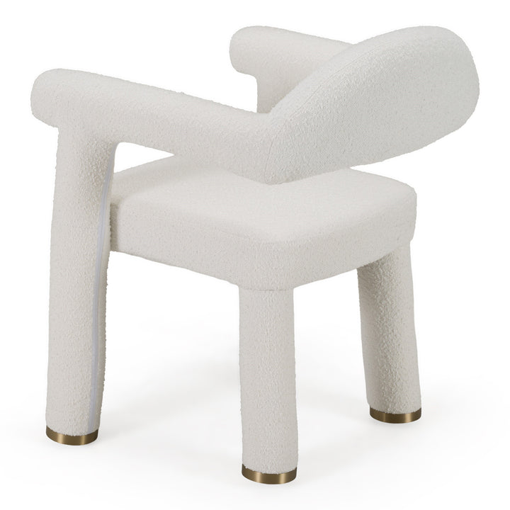Walbrook - Modern Off-White Fabric + Gold Dining Chair