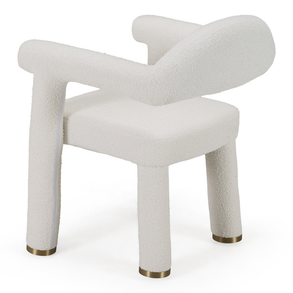 Walbrook - Modern Off-White Fabric + Gold Dining Chair