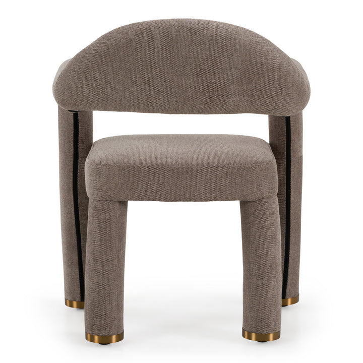 Walbrook - Modern Brown Fabric + Gold Dining Chair