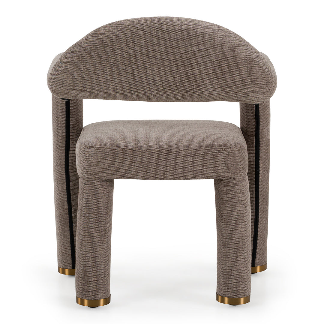 Walbrook - Modern Brown Fabric + Gold Dining Chair