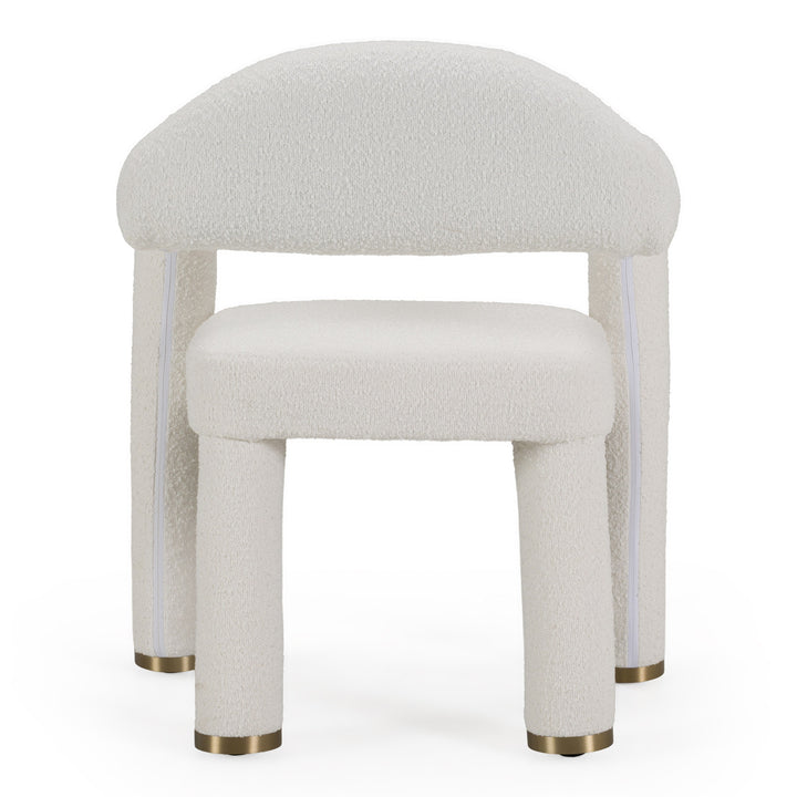 Walbrook - Modern Off-White Fabric + Gold Dining Chair