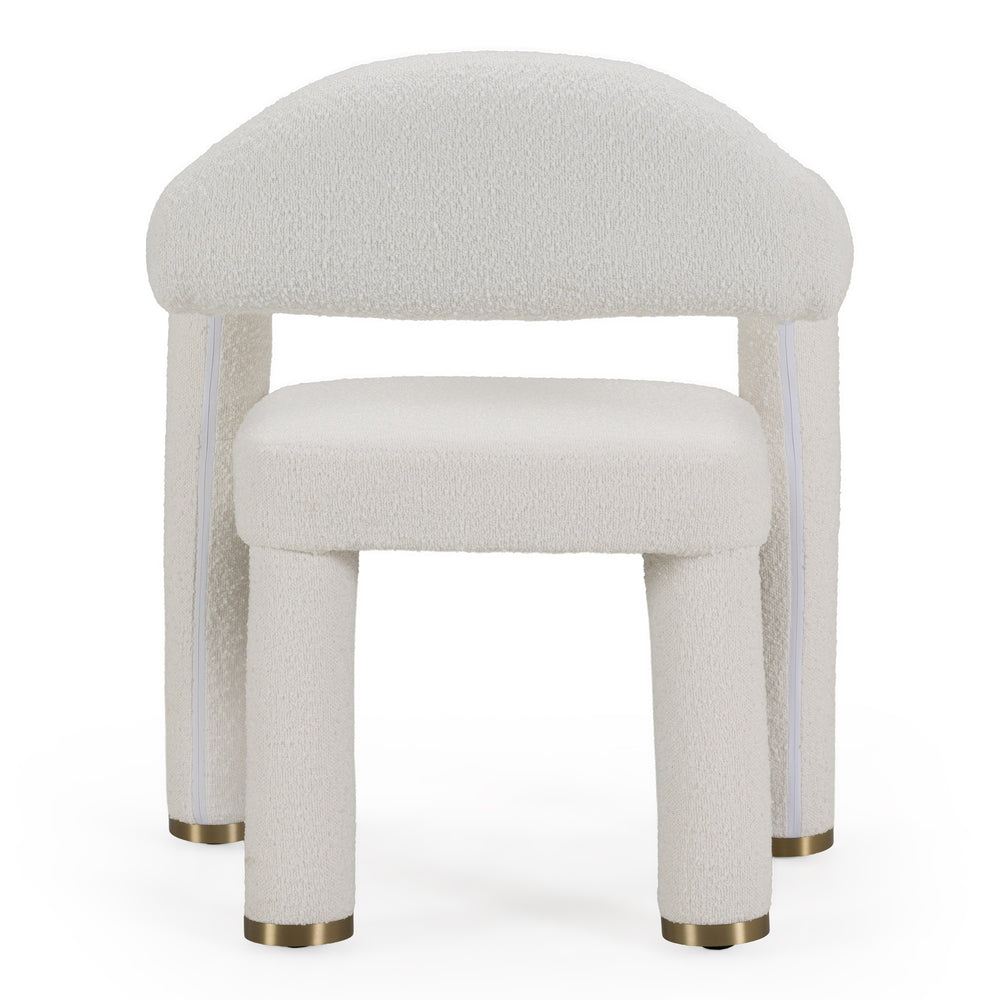 Walbrook - Modern Off-White Fabric + Gold Dining Chair