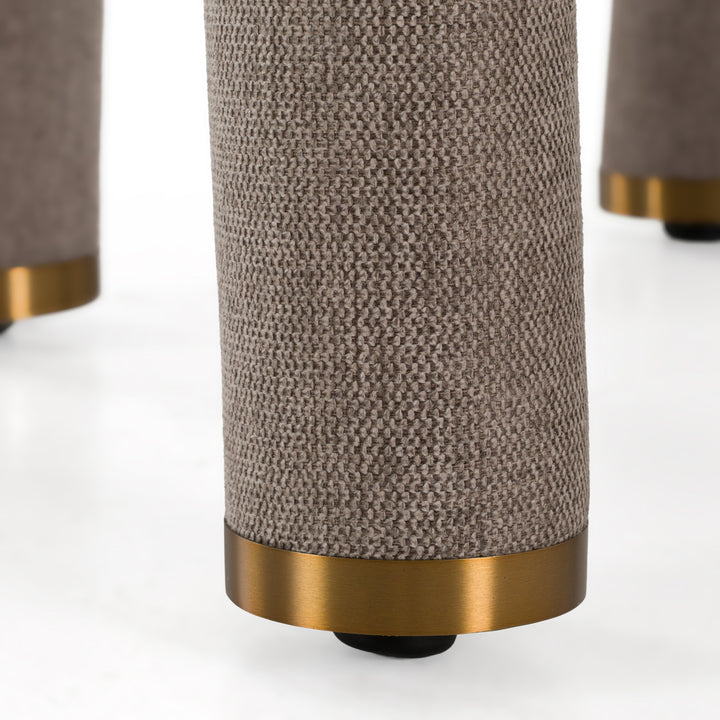 Walbrook - Modern Brown Fabric + Gold Dining Chair