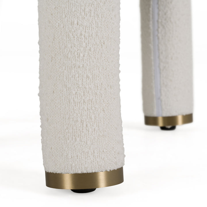 Walbrook - Modern Off-White Fabric + Gold Dining Chair