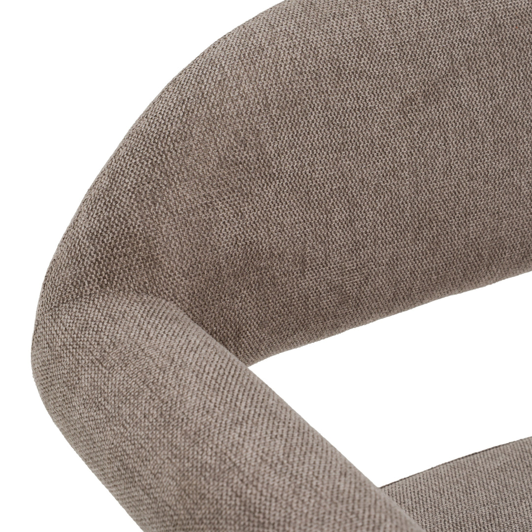 Walbrook - Modern Brown Fabric + Gold Dining Chair