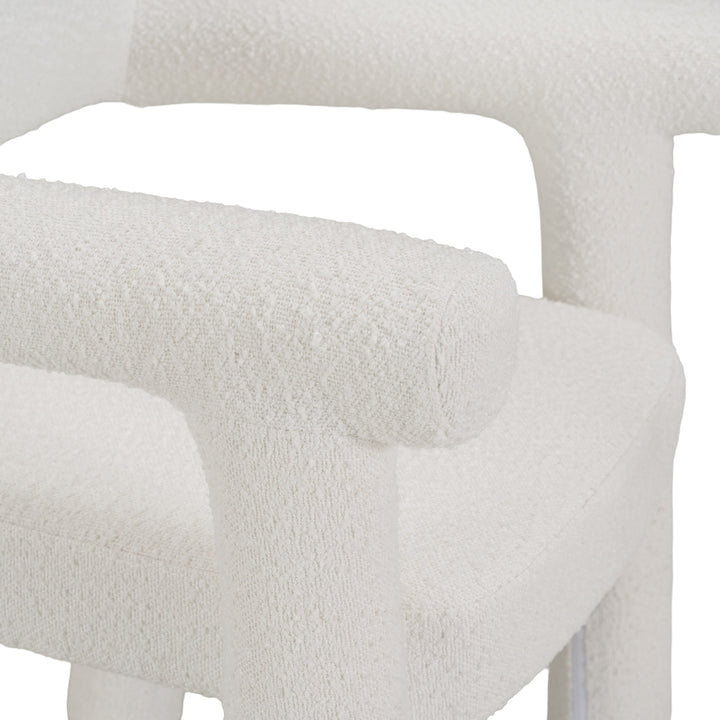 Walbrook - Modern Off-White Fabric + Gold Dining Chair