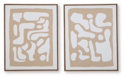 Waldett Wall Art (Set of 2) - Beige | Ashley Furniture