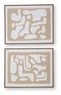 Waldett Wall Art (Set of 2) - Beige Canvas Art Set modern furniture Contempo Furniture