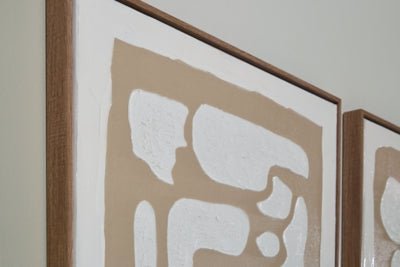 Waldett Wall Art (Set of 2) - Beige Canvas Art Set modern furniture Contempo Furniture
