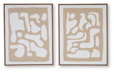 Waldett Wall Art (Set of 2) - Beige Canvas Art Set modern furniture Contempo Furniture