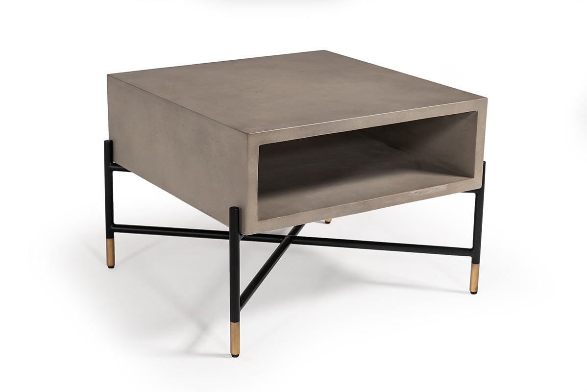 Walker Modern Concrete  and  Metal Coffee Table