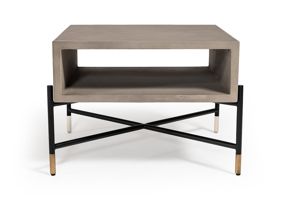 Walker Modern Concrete  and  Metal Coffee Table