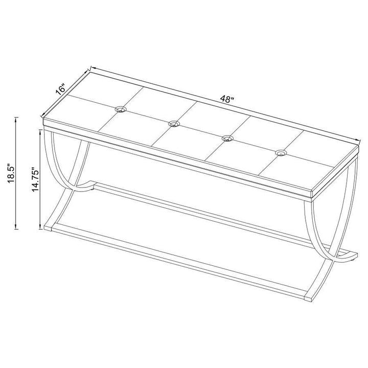 Walton - Leatherette Upholstered Tufted Accent Bench - Black Upholstered Bench modern furniture Contempo Furniture