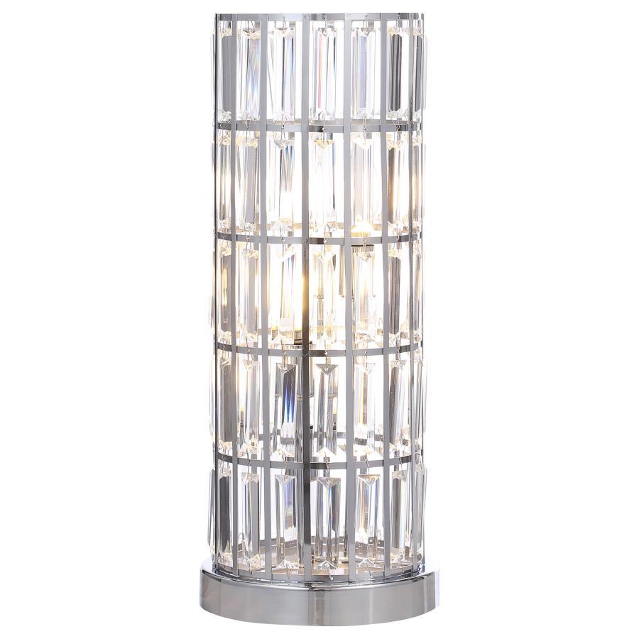 Wanda - Crystal Shade Bedside Table Lamp - Silver Table Lamps modern furniture Contempo Furniture