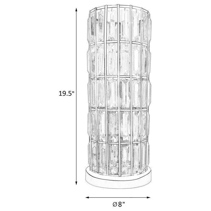 Wanda - Crystal Shade Bedside Table Lamp - Silver Table Lamps modern furniture Contempo Furniture