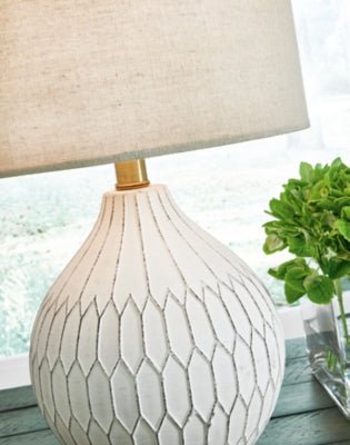 Wardmont Table Lamp - White Table Lamp modern furniture Contempo Furniture