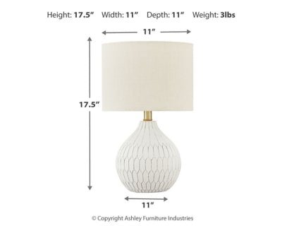 Wardmont Table Lamp - White Table Lamp modern furniture Contempo Furniture