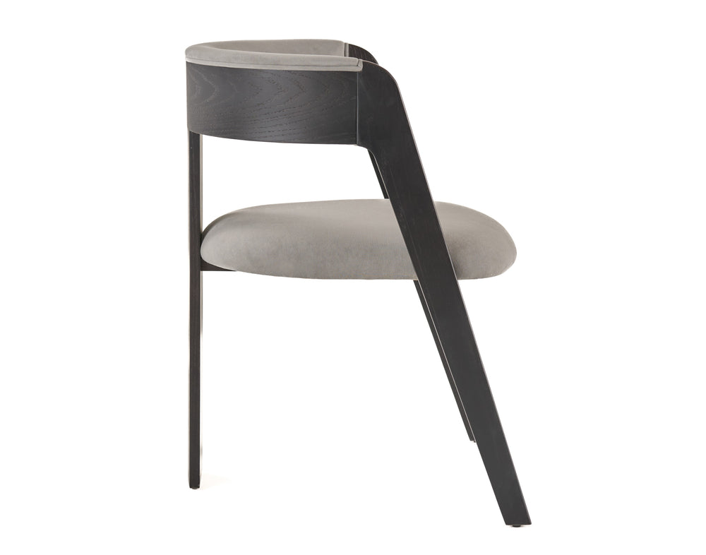 Washington - Modern Grey Fabric + Ebony Oak Dining Chair (Set of 2)