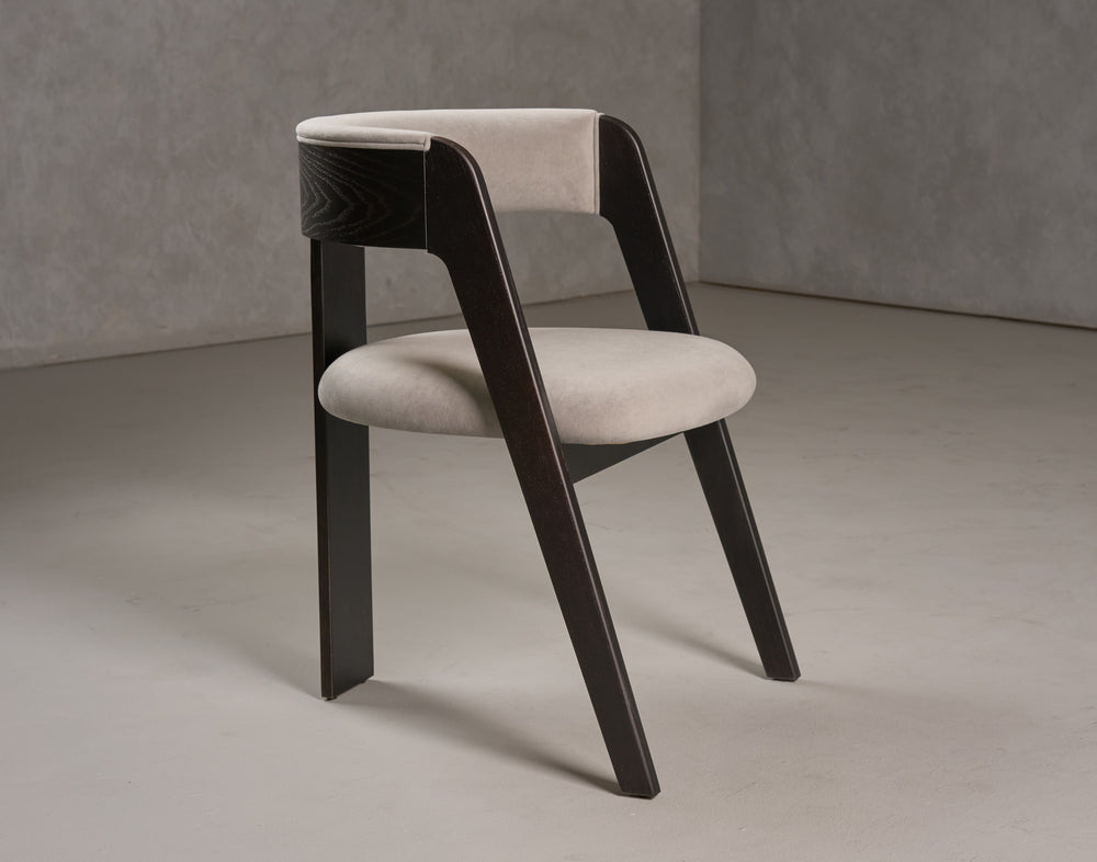 Washington - Modern Grey Fabric + Ebony Oak Dining Chair (Set of 2)