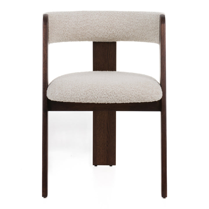 Washington - Modern Cream Fabric + Brown Oak Dining Chair (Set of 2)