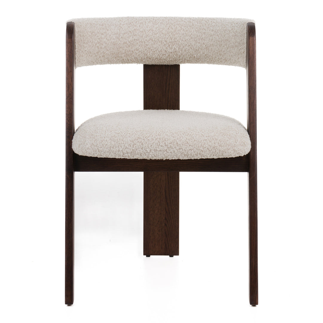 Washington - Modern Cream Fabric + Brown Oak Dining Chair (Set of 2)