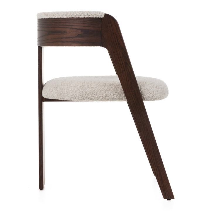 Washington - Modern Cream Fabric + Brown Oak Dining Chair (Set of 2)