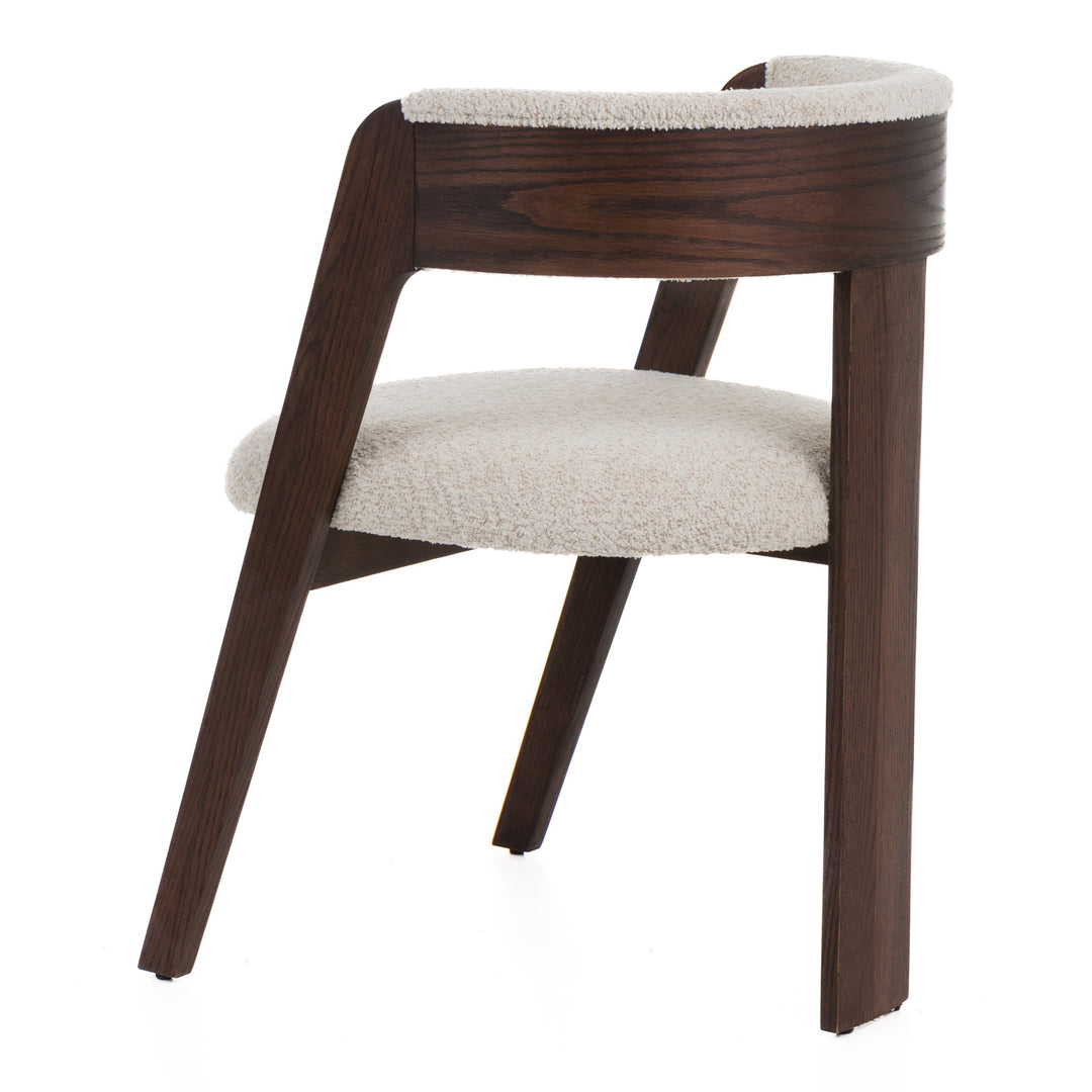 Washington - Modern Cream Fabric + Brown Oak Dining Chair (Set of 2)