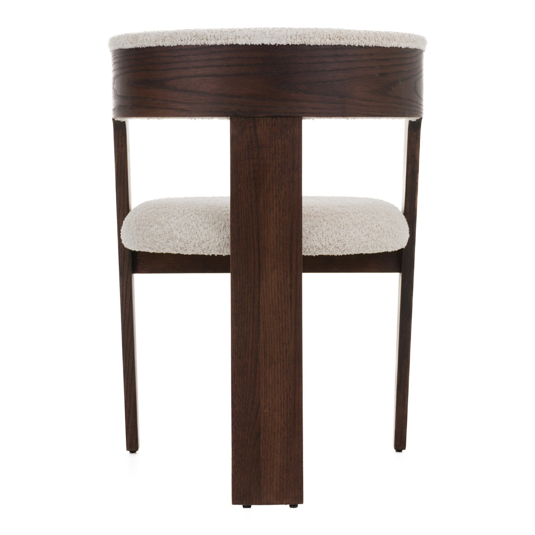 Washington - Modern Cream Fabric + Brown Oak Dining Chair (Set of 2)