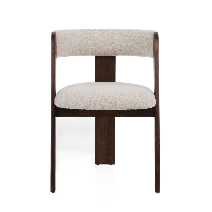 Washington - Modern Cream Fabric + Brown Oak Dining Chair (Set of 2)