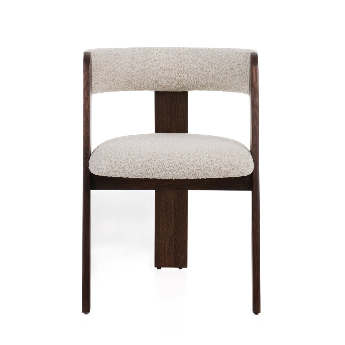 Washington - Modern Cream Fabric + Brown Oak Dining Chair (Set of 2) - View 2
