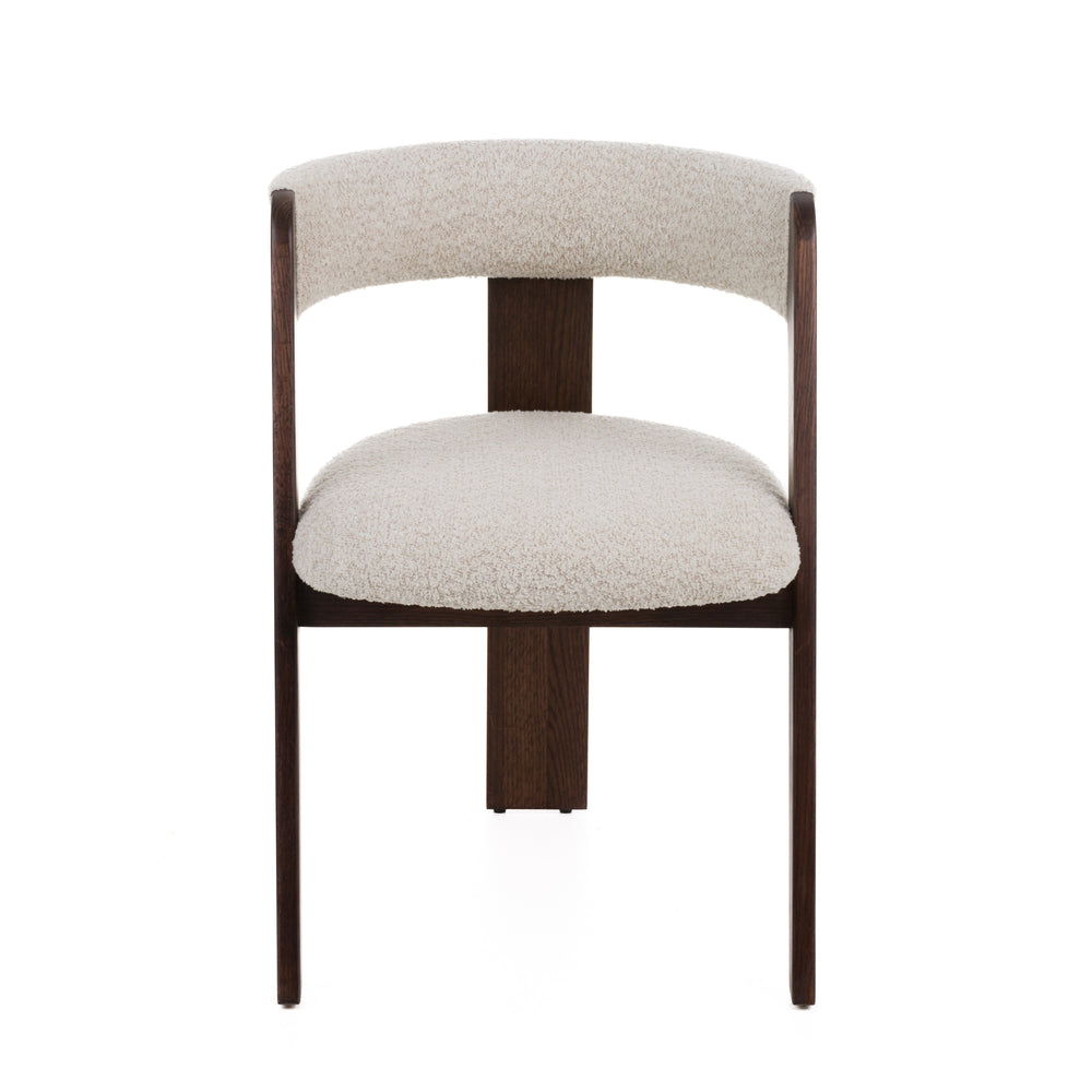 Washington - Modern Cream Fabric + Brown Oak Dining Chair (Set of 2) - View 3
