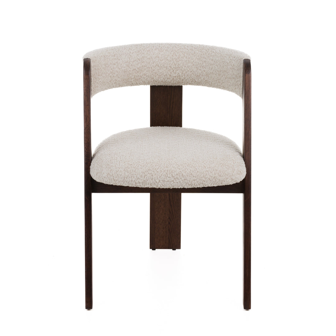 Washington - Modern Cream Fabric + Brown Oak Dining Chair (Set of 2)