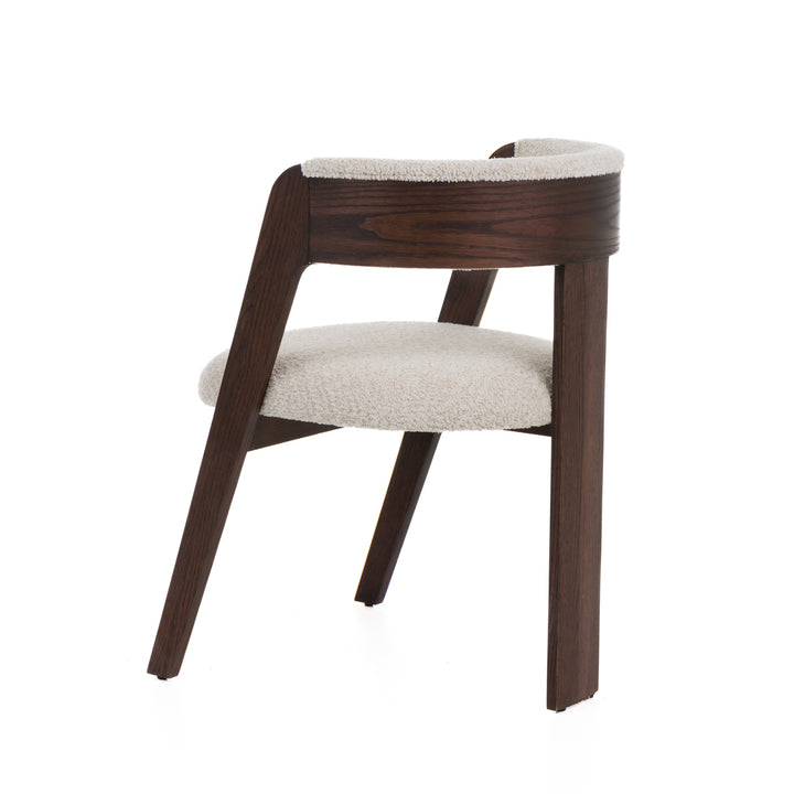 Washington - Modern Cream Fabric + Brown Oak Dining Chair (Set of 2)