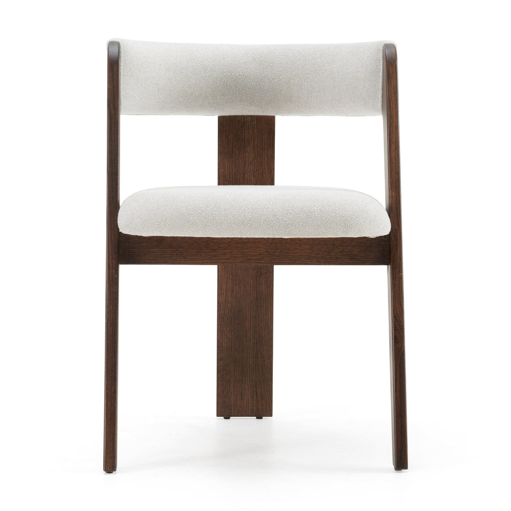Washington - Modern Off-White Fabric + Brown Oak Dining Chair (Set of 2)