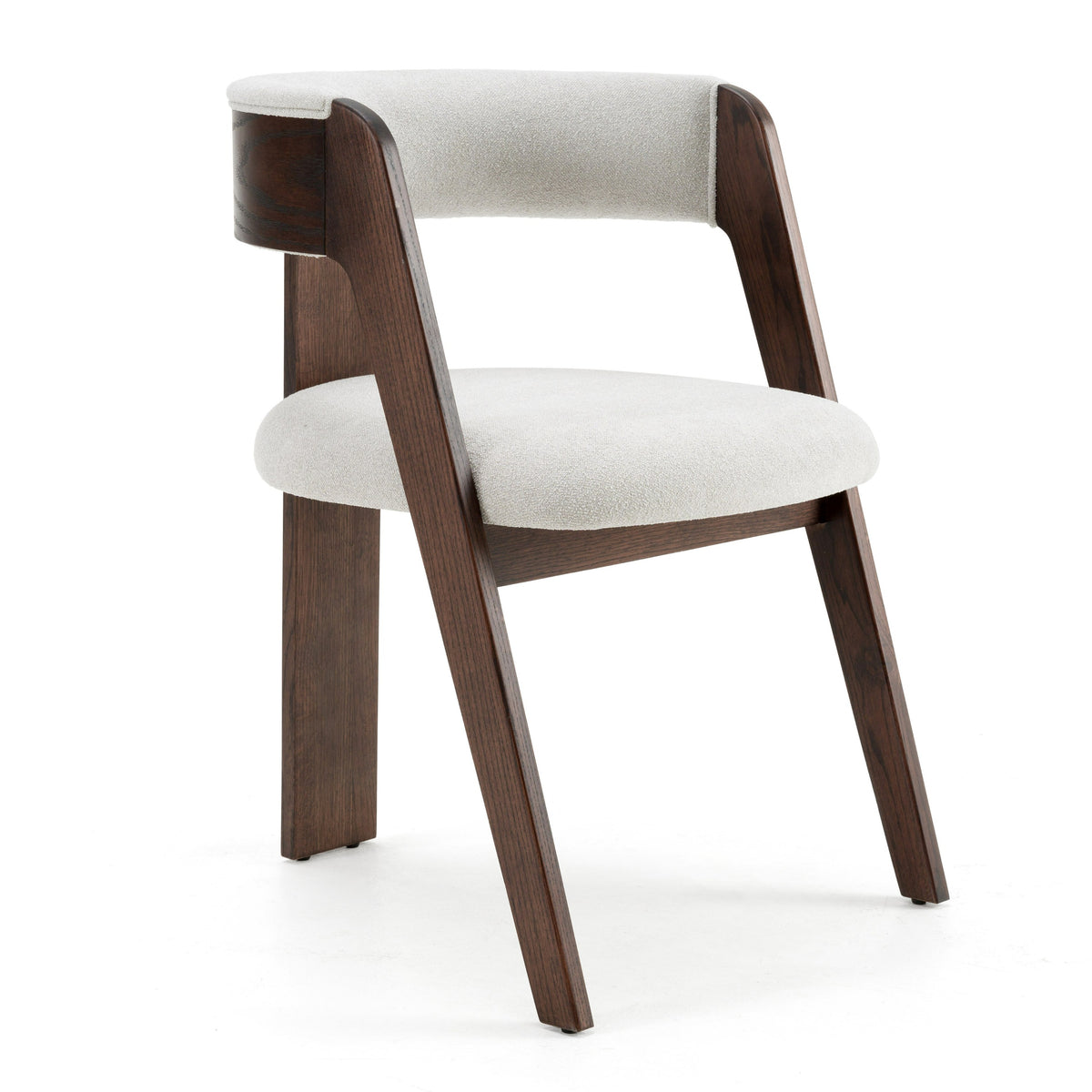 Washington - Modern Off-White Fabric + Brown Oak Dining Chair (Set of 2)