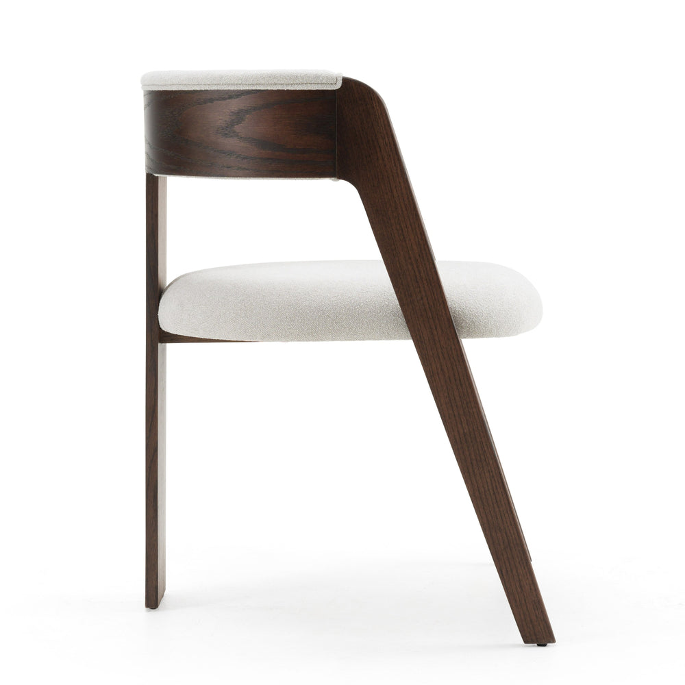 Washington - Modern Off-White Fabric + Brown Oak Dining Chair (Set of 2)