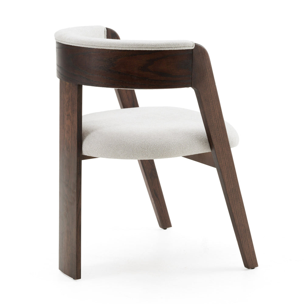 Washington - Modern Off-White Fabric + Brown Oak Dining Chair (Set of 2)