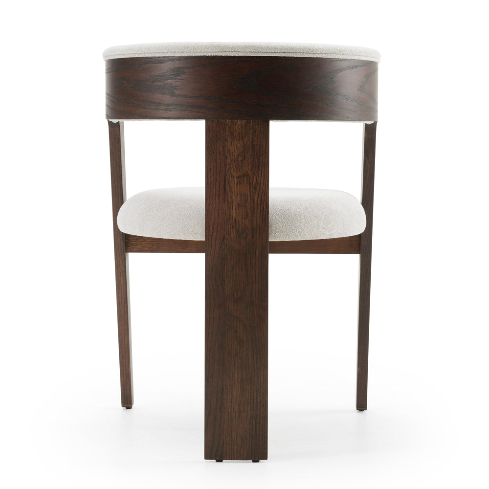 Washington - Modern Off-White Fabric + Brown Oak Dining Chair (Set of 2)